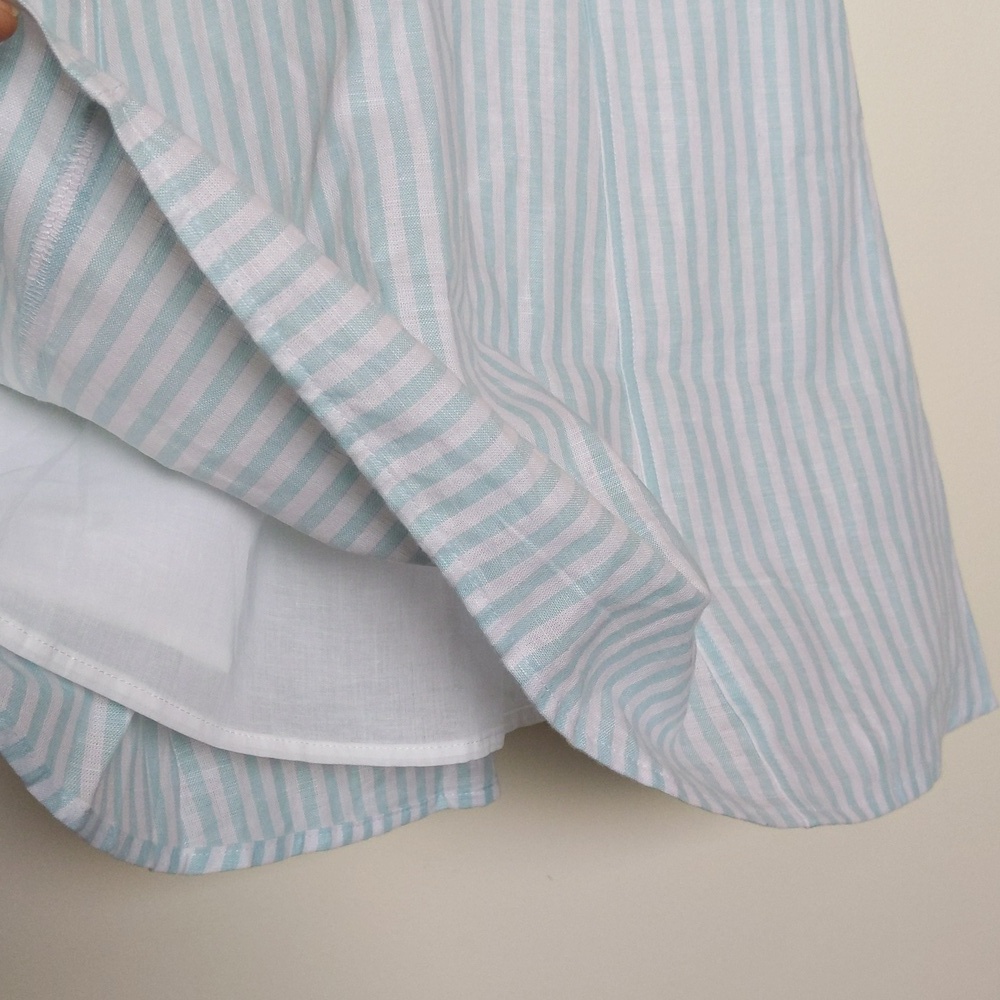 Gap NWOT Linen Cotton Seersucker Stripe Dress Pockets 0 - Picture 3 of 11
